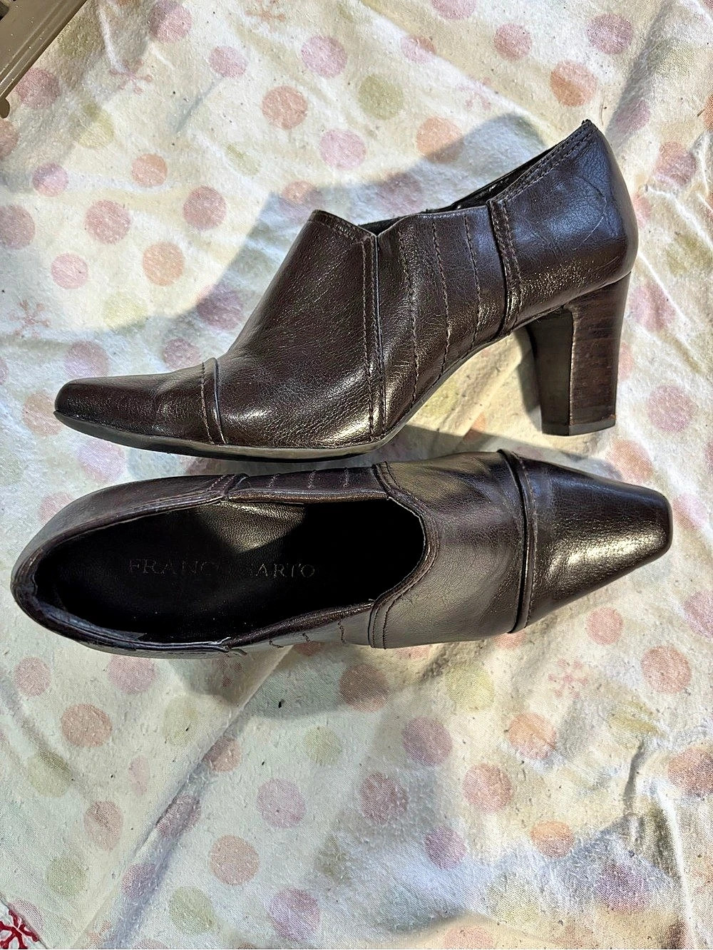 Brown Block Heel Shoes